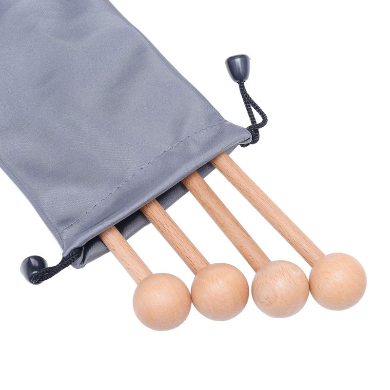 Mihey 2 Pair Wood Mallets Percussion Sticks for Glockenspiel, Xylophone, Chime, Woodblock, and Bells, 8 Inch Long with a Carry Bag - Image 3